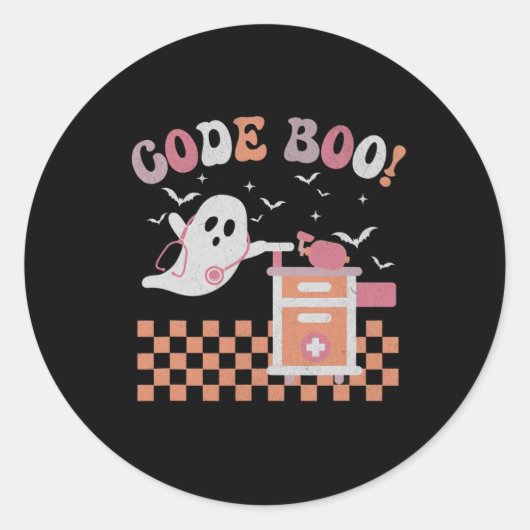 Sticker Rond Thérapeute respiratoire Code Halloween Boo Éffraya (Devant)