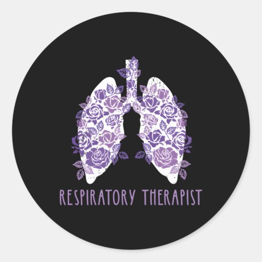 Sticker Rond Thérapeute respiratoire pulmonaire (Devant)
