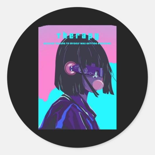 Sticker Rond Thérapie (Devant)