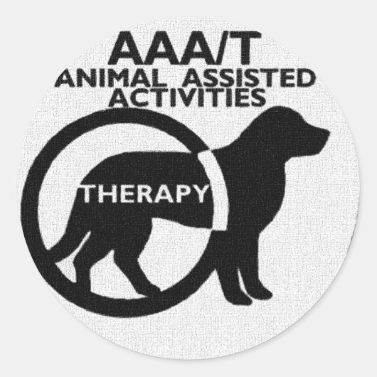 STICKER ROND THÉRAPIE CHIEN ACTIVITÉS ASSISTÉES AUX ANIMAUX (Devant)