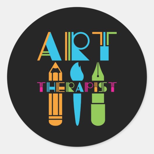 Sticker Rond Thérapie d'art (Devant)