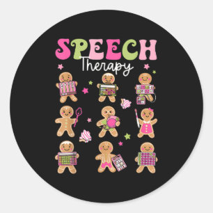 Sticker Rond Thérapie de la parole Noël Slp thérapie Cookies Gi