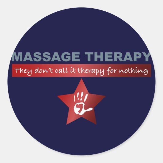 Sticker Rond Thérapie de massage en rouge rubis (Devant)