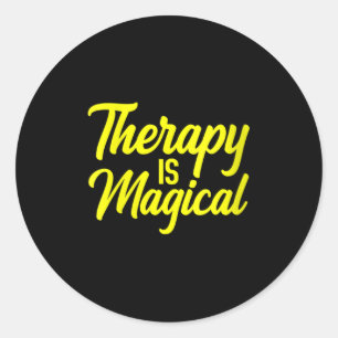 Sticker Rond Thérapie des femmes est Magique Thérapiste Santé m