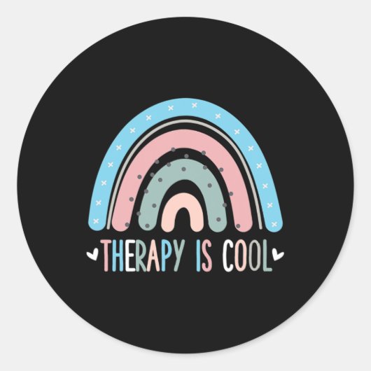 Sticker Rond Thérapie est un thérapeute Cool de sensibilisation (Devant)