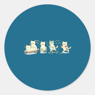 Sticker Rond Thérapie Physique Chatons Fitness Bien-être