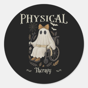Sticker Rond Thérapie Physique Fantôme Floral Halloween Éffraya