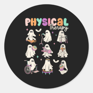 Sticker Rond Thérapie Physique Fantôme Mignon Femmes Pt Physiqu