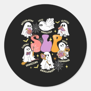 Sticker Rond Thérapie vocale Éffrayante Slp Halloween mignon fa