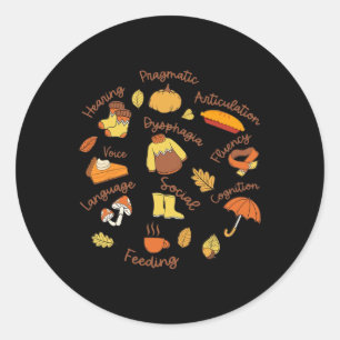 Sticker Rond Thérapie vocale Pathologie Thanksgiving Slp