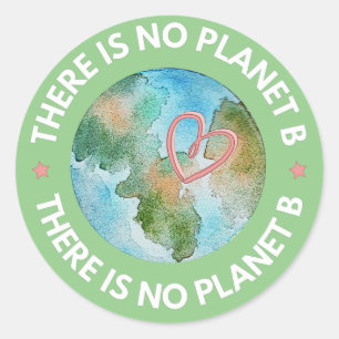 Sticker Rond There is no planet B earth green Runder
