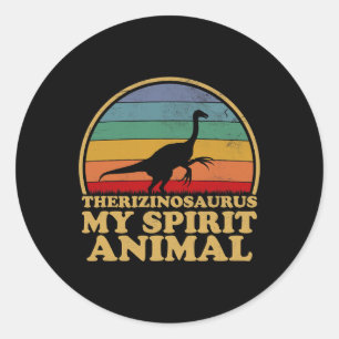 Sticker Rond Therizinosaurus Est Mon Esprit Animal Dinosaure Am