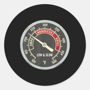 Sticker Rond Thermomètre Barbecue Barbecue enfumé à basse vites