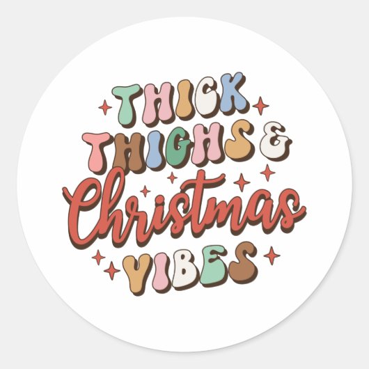 Sticker Rond Thèses épais et Vibes de Noël (Devant)