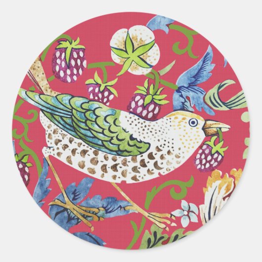 Sticker Rond Thief fraise William Morris (Devant)