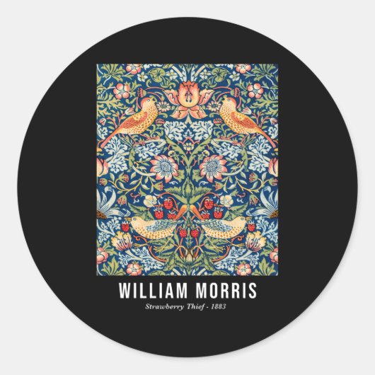 Sticker Rond Thief fraise William Morris Motif (Devant)