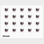 Sticker Rond Thin Red Line Ohio (Feuille)