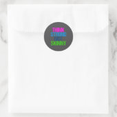 Sticker Rond Think Strong Not Skinny Motivational Fitness (Sac)