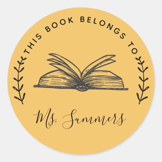 Sticker Rond This Book Belong (Devant)