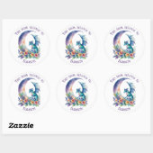 Sticker Rond This Book Belongs to Personalized Dragon White (Feuille)
