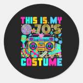 Sticker Rond This Is My 70s Costume 1970s Party 70's Outfit Men (Devant)