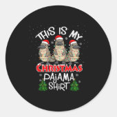 Sticker Rond This Is My Christmas Pajama Shirt Platypus Animal (Devant)