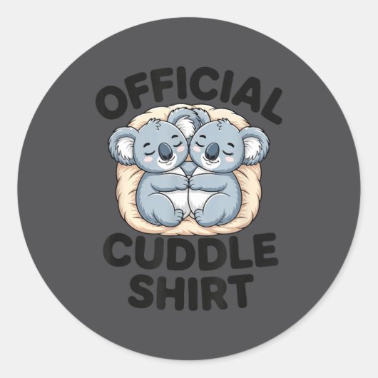 Sticker Rond This Is My Cuddle Shirt Cute Koala Matching  (Devant)