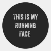 Sticker Rond This Is My Running Face Funny Running (Devant)