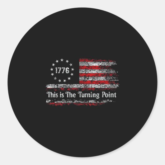 Sticker Rond This Is The Turning Int American Dom Usa Flag (Devant)