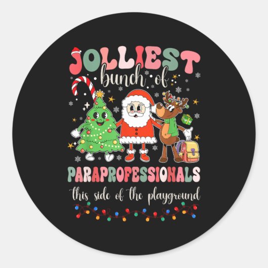 Sticker Rond This Side Of The Playground Cute Merry Paras  (Devant)