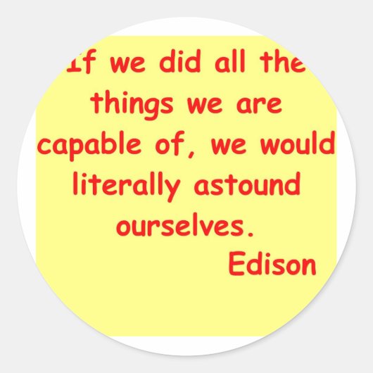 Sticker Rond Thomas Edison cite (Devant)