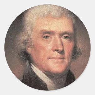 Sticker Rond Thomas Jefferson