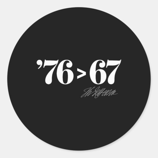 Sticker Rond Thomas Jefferson 76 > 67 Auto-évident Minimal M (Devant)