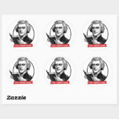 Sticker Rond Thomas Jefferson Lit Des Livres Interdits (Feuille)