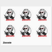 Sticker Rond Thomas Jefferson Lit Des Livres Interdits (Feuille)