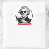 Sticker Rond Thomas Jefferson Lit Des Livres Interdits (Sac)