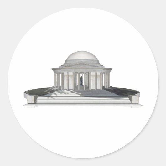 Sticker Rond Thomas Jefferson Memorial : 3D Model : (Devant)