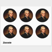 Sticker Rond Thomas Jefferson Portrait (Feuille)