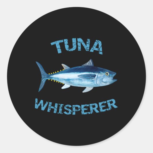 Sticker Rond Thon Whisperer Pêche en mer profonde Tuna Poisson  (Devant)