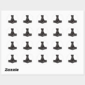 Sticker Rond Thors Hammer en noir (Feuille)