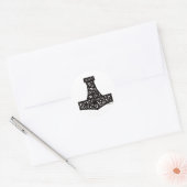 Sticker Rond Thors Hammer en noir (Enveloppe)
