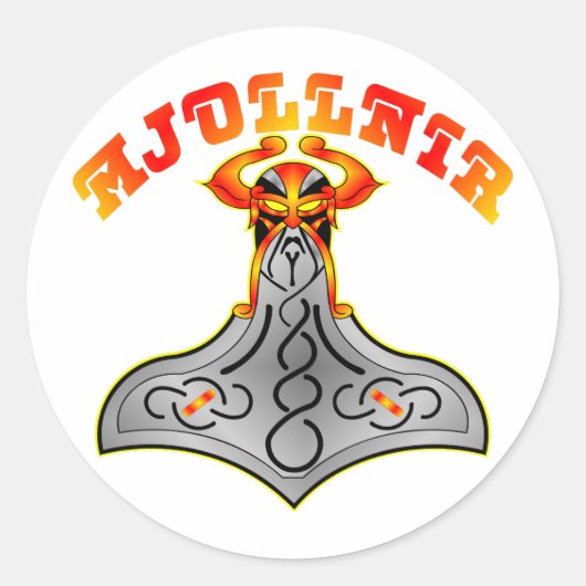 Sticker Rond Thor's Hammer Mjollnir (Devant)