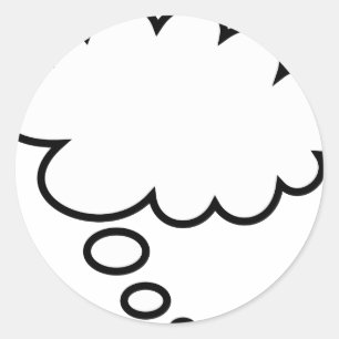 Sticker Rond Thought Bubble - ajoutez votre propre texte !