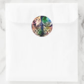 Sticker Rond Three cats and the moon (Sac)