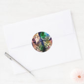 Sticker Rond Three cats and the moon (Enveloppe)