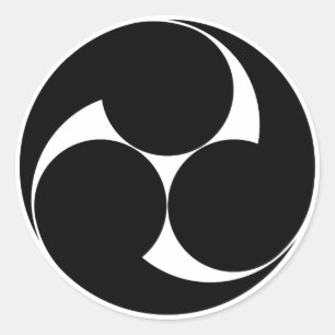 Sticker Rond Three clockwise swirls