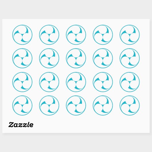 Sticker Rond Three clockwise swirls (Feuille)