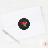Sticker Rond Three Hearts Leopard Buffalo Plaid Mimi Life Valen (Enveloppe)