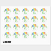 Sticker Rond Three Is A Charm Rainbow 3e fête d'anniversaire (Feuille)