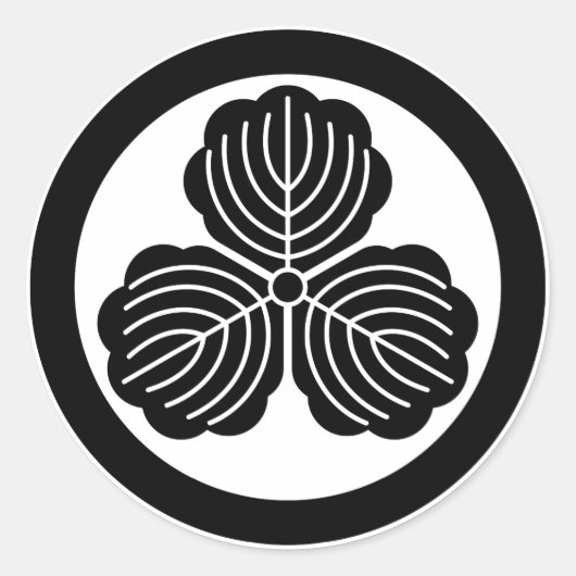 Sticker Rond Three oak leaves in circle (Devant)